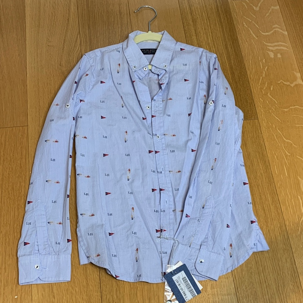 NWT Lapin House Light Blue Nautical Button Down Shirt